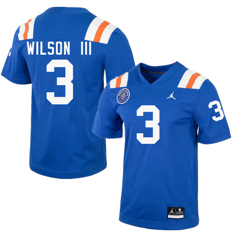 Eugene Wilson III Florida Jersey,Florida Gators #3 Eugene Wilson III Jersey Youth Uniforms-Throwback Royal